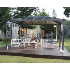 Palram - Canopia Martinique 4300 Garden Gazebo Grey Bronze -Green Decor Hub Sales Store 12810742 1664833198869433