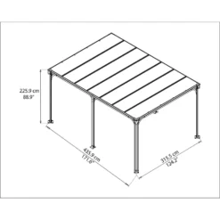 Palram - Canopia Milano 4300 Garden Gazebo Grey Bronze -Green Decor Hub Sales Store 12821928 9554833173520981
