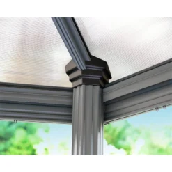 Palram - Canopia Roma Hexagonal Garden Gazebo Grey -Green Decor Hub Sales Store 12821930 1024833174980112