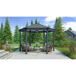 Palram - Canopia Roma Hexagonal Garden Gazebo Grey