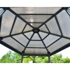 Palram - Canopia Roma Hexagonal Garden Gazebo Grey -Green Decor Hub Sales Store 12821930 6544833174932253