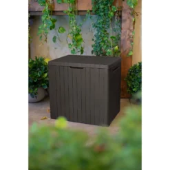 Keter City Outdoor Garden Storage Box 113L - Brown -Green Decor Hub Sales Store 12822290 1124900073755494