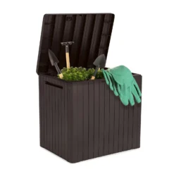 Keter City Outdoor Garden Storage Box 113L - Brown -Green Decor Hub Sales Store 12822290 9284900073739990