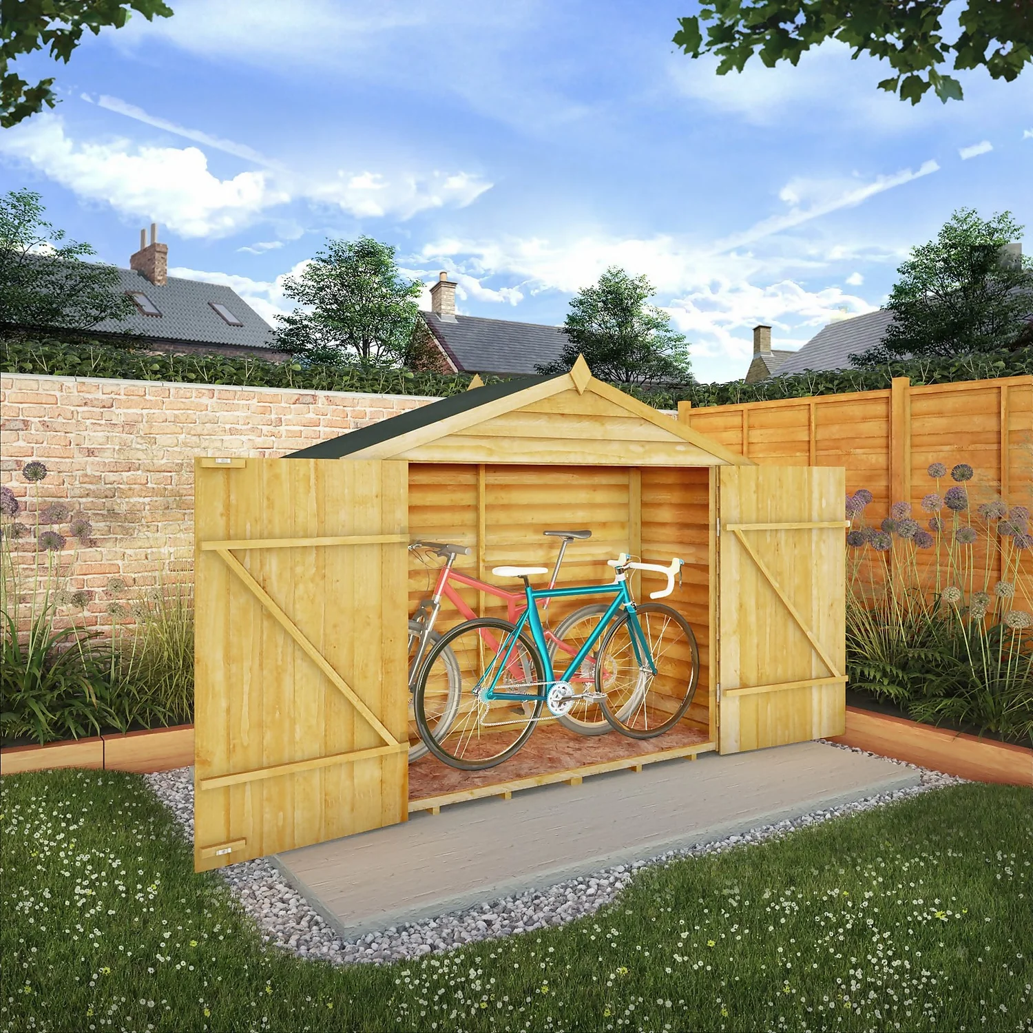 Mercia 7 X 3ft Overlap Apex Bike Shed - Installation Included 4 Mercia 7 X 3ft Overlap Apex Bike Shed - Installation Included - Image 2