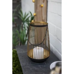 La Hacienda Pioneer 24cm Metal Lantern - Black & Gold -Green Decor Hub Sales Store 12831814 1164832962855800