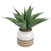 Artificial Aloe Vera In Striped Pot -Green Decor Hub Sales Store 12879278 1514858347835197