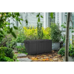 Keter Kentwood Outdoor Garden Storage Box 350L - Graphite -Green Decor Hub Sales Store 12885762 3464899008568981