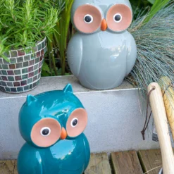 Ceramic Owl Garden Ornament - 25cm -Green Decor Hub Sales Store 12890924 1294941773911491