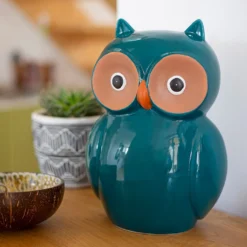 Ceramic Owl Garden Ornament - 25cm -Green Decor Hub Sales Store 12890924 2104941774043314