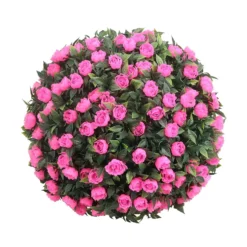 Artificial Topiary Ball - Pink Rose -Green Decor Hub Sales Store 12940692 1494977058670175