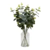 Eucalyptus In Glass Vase -Green Decor Hub Sales Store 12940887 1444893782651301