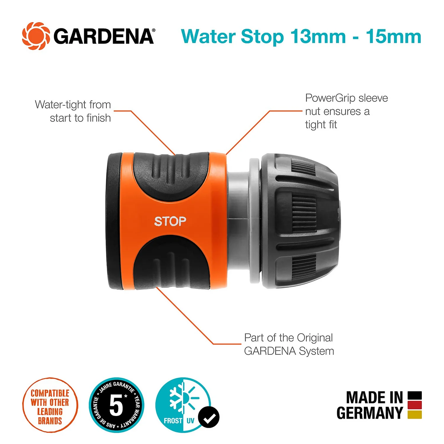 GARDENA Water Stop 13 Mm (1/2") 15 Mm (5/8") 5 GARDENA Water Stop 13 Mm (1/2") 15 Mm (5/8") - Image 3