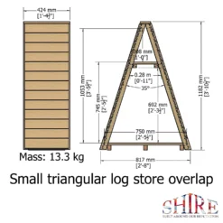 Shire Small Triangular Log Store Overlap -Green Decor Hub Sales Store 13082820 4744862456511588