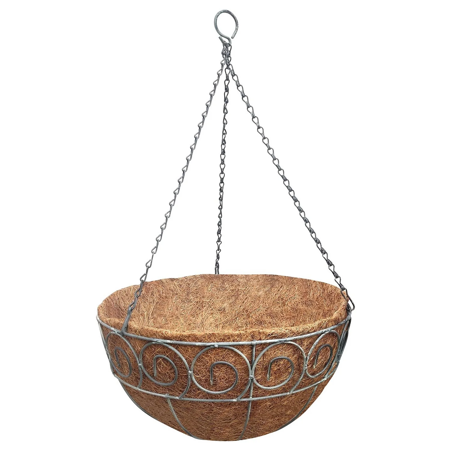 35 Cm Distress Finish Hanging Basket With Coco Liner 5 35 Cm Distress Finish Hanging Basket With Coco Liner - Image 3
