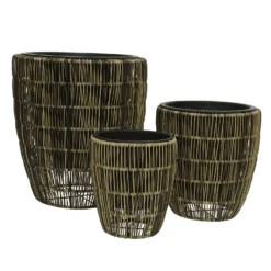 Kate Round Rattan Planter - Large -Green Decor Hub Sales Store 13222500 1094934511049830