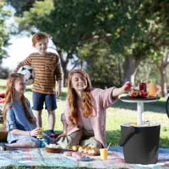 Keter GoBar Outdoor Ice Cooler Table Garden Furniture - Dark Grey / Cream -Green Decor Hub Sales Store 13412933 2094910901750129