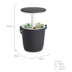Keter GoBar Outdoor Ice Cooler Table Garden Furniture - Dark Grey / Cream -Green Decor Hub Sales Store 13412933 6674910901778806