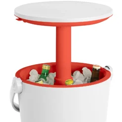 Keter GoBar Outdoor Ice Cooler Table Garden Furniture - Red / White -Green Decor Hub Sales Store 13412934 7814910901693408