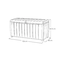 Keter Ace Outdoor Garden Storage Box 124 X 55 X 62.5 Cm - Grey And Black -Green Decor Hub Sales Store 13432924 1804947994784994