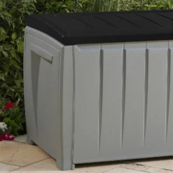 Keter Ace Outdoor Garden Storage Box 124 X 55 X 62.5 Cm - Grey And Black -Green Decor Hub Sales Store 13432924 3844947994747044
