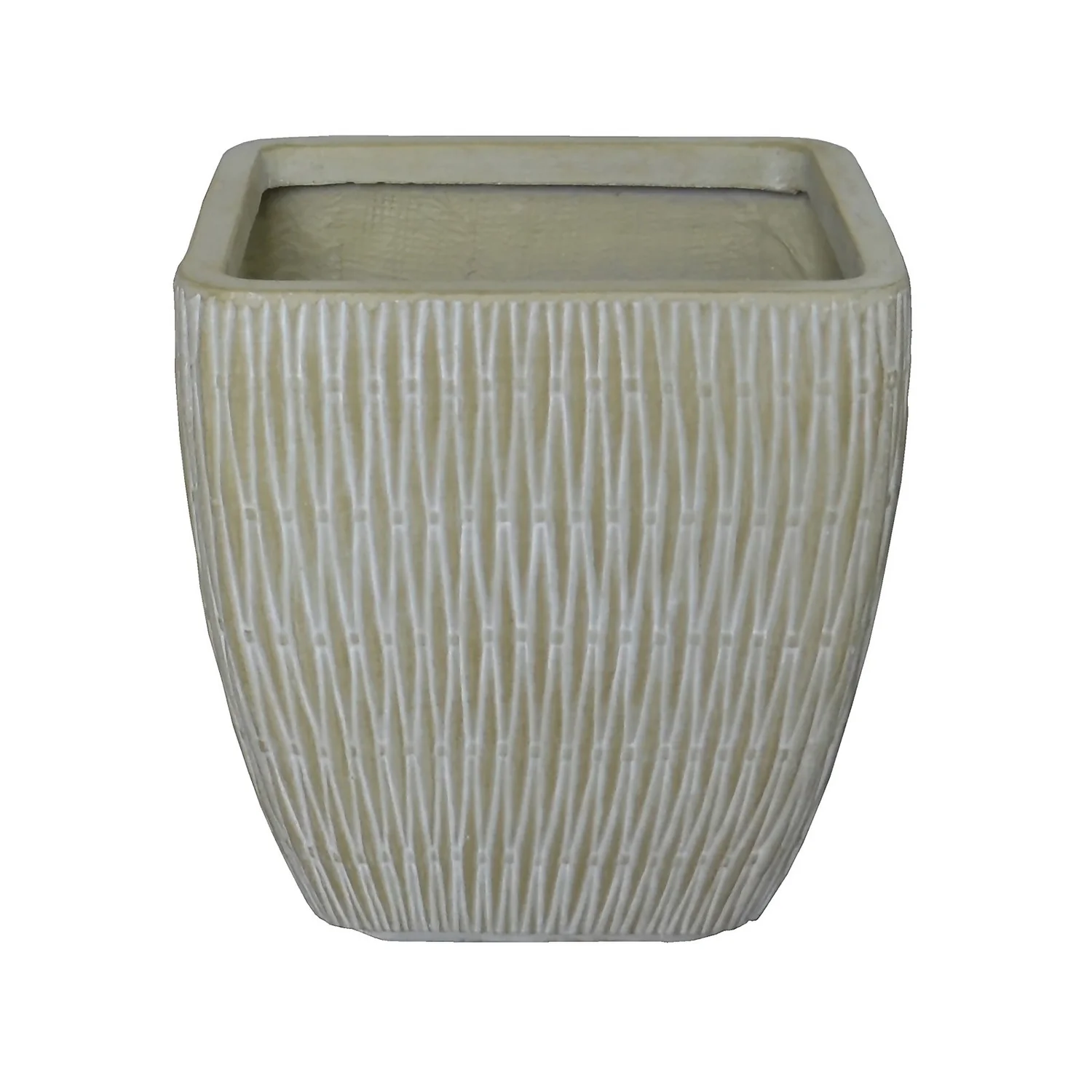 House Beautiful Roma Weave Square Pot Sand - 31cm 3 House Beautiful Roma Weave Square Pot Sand - 31cm
