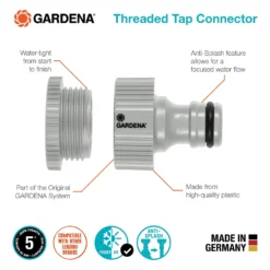 GARDENA Threaded Tap Hose Pipe Connector -Green Decor Hub Sales Store 13489625 4274920779907963