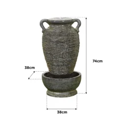 Stylish Fountain Rippling Vase Water Feature With LEDs -Green Decor Hub Sales Store 13846051 5334978881050739