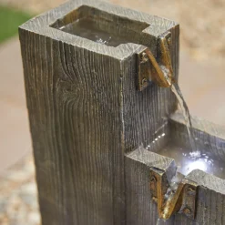 Stylish Fountain Coastal Sleepers Water Feature With LEDs -Green Decor Hub Sales Store 13846058 6494962027548508