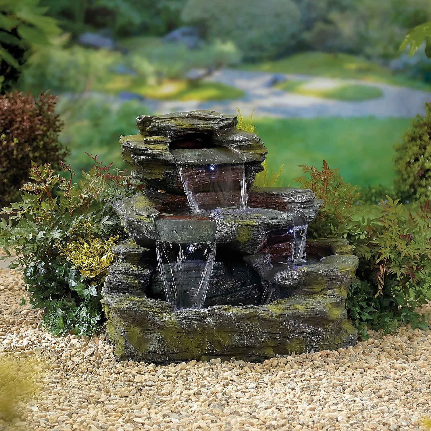 Stylish Fountain Garda Falls Water Feature With LEDs 4 Stylish Fountain Garda Falls Water Feature With LEDs - Image 2