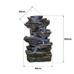 Stylish Fountain Hinoki Springs Water Feature With LEDs -Green Decor Hub Sales Store 13846067 1224962027971052