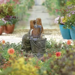 Stylish Fountain Playful Otters Water Feature With LEDs -Green Decor Hub Sales Store 13846072 1994962027889299