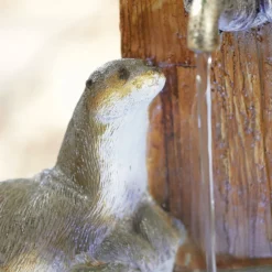 Stylish Fountain Playful Otters Water Feature With LEDs -Green Decor Hub Sales Store 13846072 8474962027929886