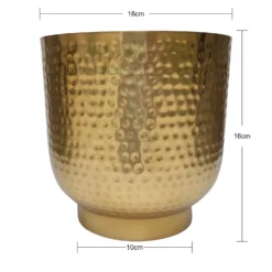 Hammered Brass Indoor Plant Pot - 16cm -Green Decor Hub Sales Store 13887185 1204999809918699