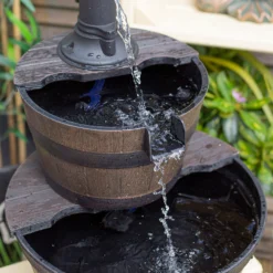 Stylish Fountain Whiskey Barrels Garden Water Feature -Green Decor Hub Sales Store 13944159 2555005845016341