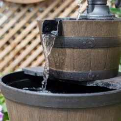 Stylish Fountain Whiskey Barrels Garden Water Feature -Green Decor Hub Sales Store 13944159 4575005844861163