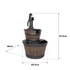 Stylish Fountain Whiskey Barrels Garden Water Feature -Green Decor Hub Sales Store 13944159 4655005845151116