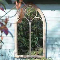 MirrorOutlet Somerley Chapel Arch Metal Garden Mirror - 112x61cm -Green Decor Hub Sales Store 13950555 1704987139189172