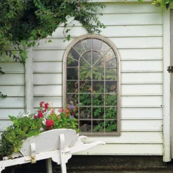 MirrorOutlet Somerley Eden Country Arch Large Metal Garden Mirror - 129x76cm -Green Decor Hub Sales Store 13950557 2014987139974299