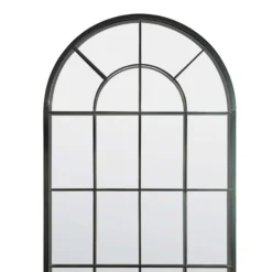MirrorOutlet Somerley Lotus Arch Antique Black Large Garden Mirror - 140x65cm -Green Decor Hub Sales Store 13950560 1904987139730747
