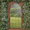 MirrorOutlet Rose Garden Rustic Arch Extra Large Metal Garden Mirror - 161x72cm -Green Decor Hub Sales Store 13950562 2354987138970070