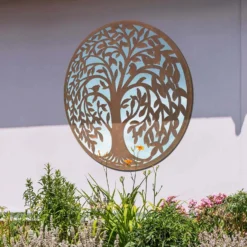 MirrorOutlet Swirl Tree Round Garden Mirror - 100cm -Green Decor Hub Sales Store 13950587 1874987139291019