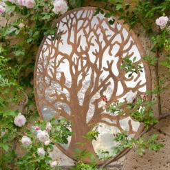 MirrorOutlet Bird Round Garden Mirror - 60cm 7 MirrorOutlet Bird Round Garden Mirror - 60cm -Green Decor Hub Sales Store 13950588 9794987140016602