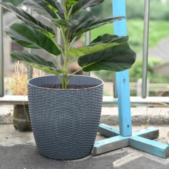 Grey Weave Planter - 28cm -Green Decor Hub Sales Store 13951352 4354987105578684