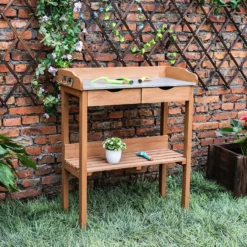 Garden Potting Bench With Two Drawers & Shelf 11 Garden Potting Bench With Two Drawers & Shelf -Green Decor Hub Sales Store 13967031 1225014369218912