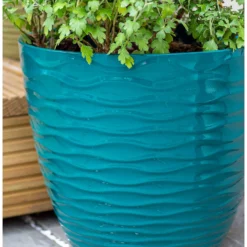 Wave Pot Teal - 33cm -Green Decor Hub Sales Store 13973618 1505011239754191