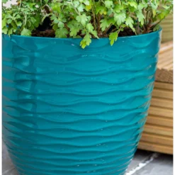 Wave Pot Teal - 33cm -Green Decor Hub Sales Store 13973618 7925011239947874