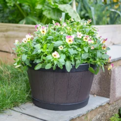 Banded Whiskey Barrel Planter - 39cm -Green Decor Hub Sales Store 13973620 9525011238741097