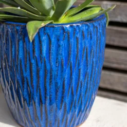 Chiswick Textured Pot Blue - 32cm -Green Decor Hub Sales Store 13973624 1765011242821259