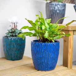 Chiswick Textured Pot Blue - 32cm -Green Decor Hub Sales Store 13973624 7665011242774300