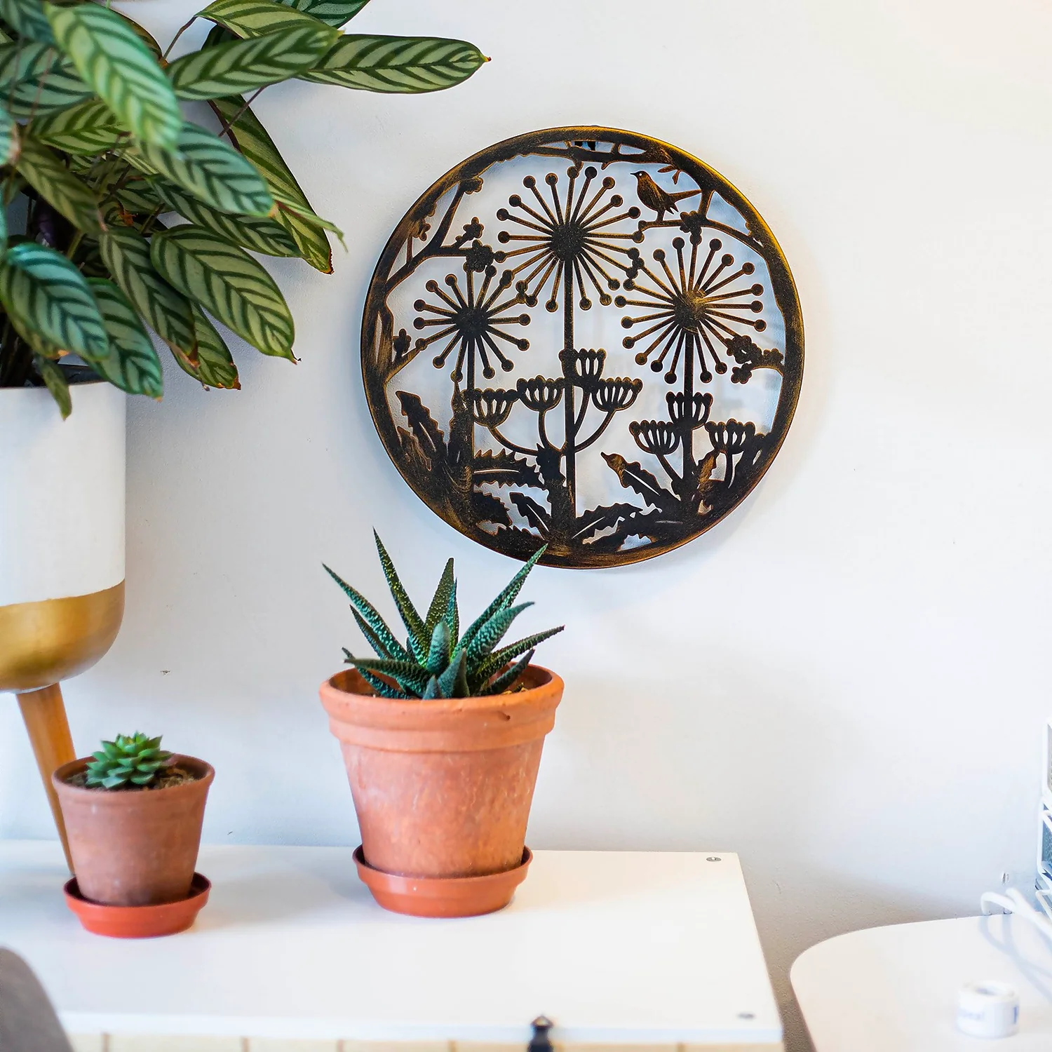 Allium Garden Wall Art 35cm - Antique Bronze 4 Allium Garden Wall Art 35cm - Antique Bronze - Image 2